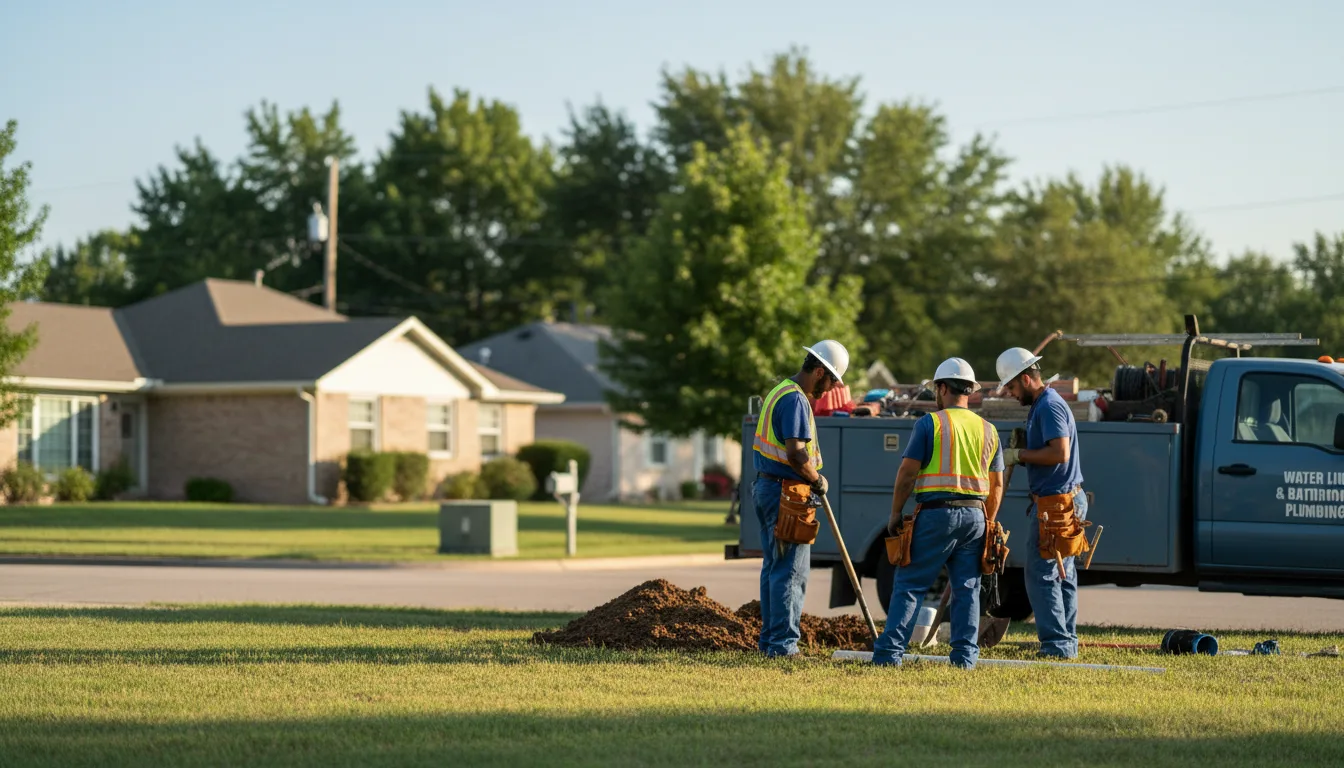 Residential water line and bathroom plumbing service in Amity, MO